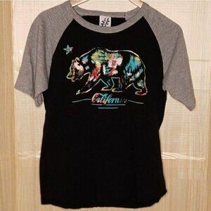 Take That Womens Black California Bear Short Sleeve Top Medium